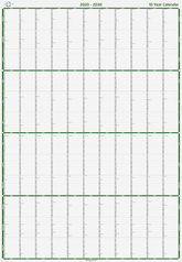 10 Year Calendar (2020-2030)