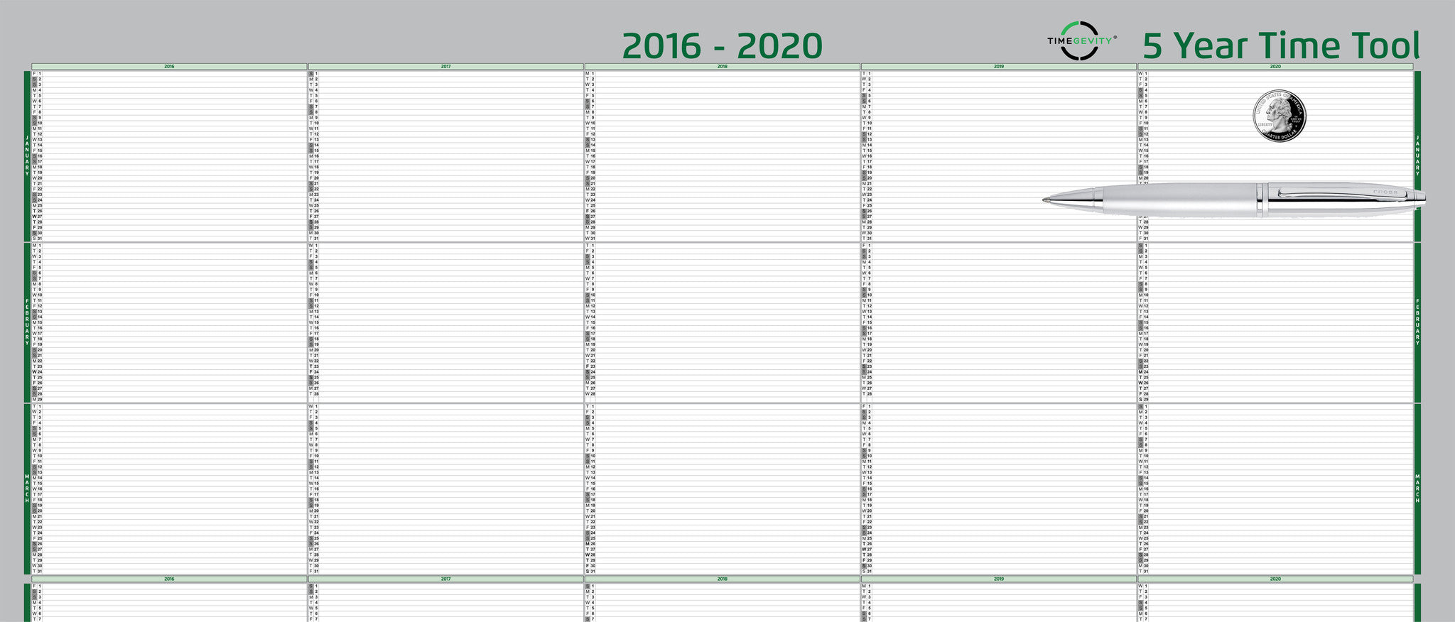 05 Year Calendar (2020-2025)