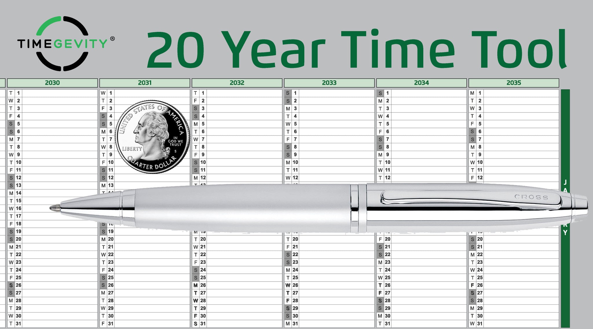 20 Year Calendar (2020-2040)