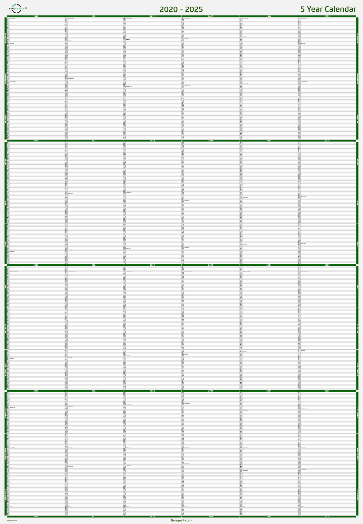 05 Year Calendar (2020-2025) – Timegevity 05-year-calendar-2020-2025-timegevity